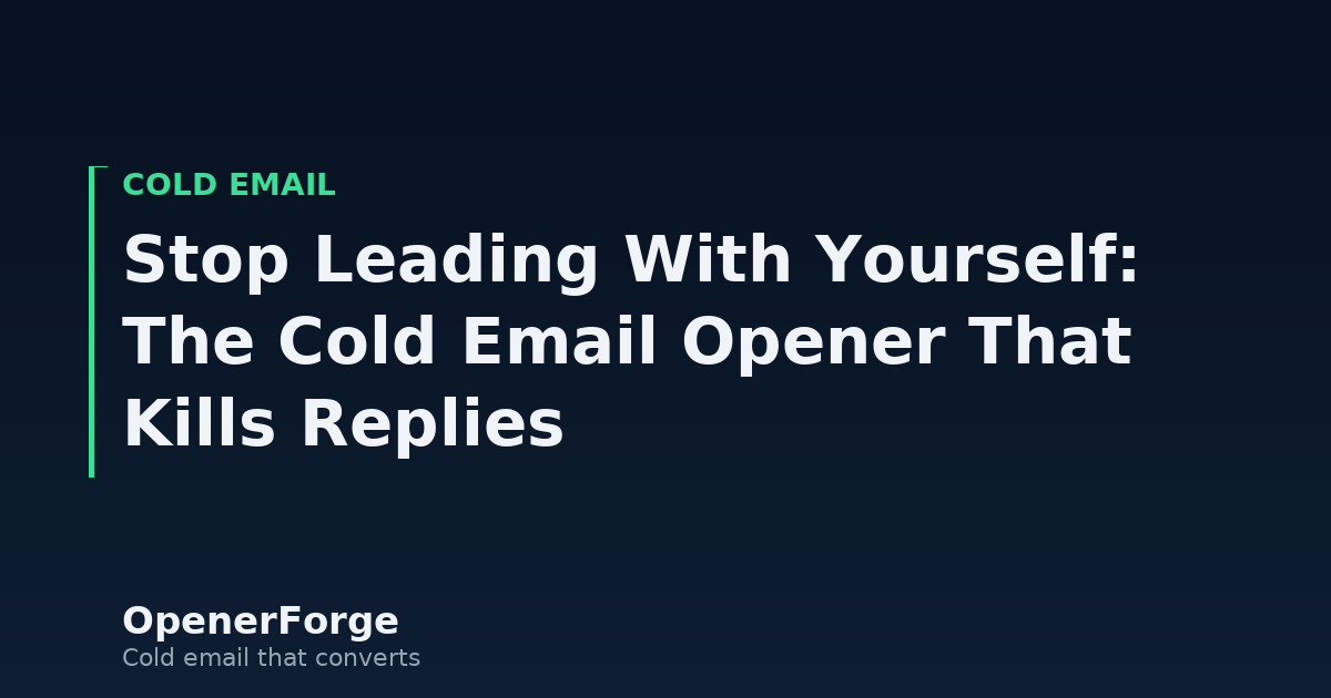 OpenerForge article header — prospect-first cold email openers